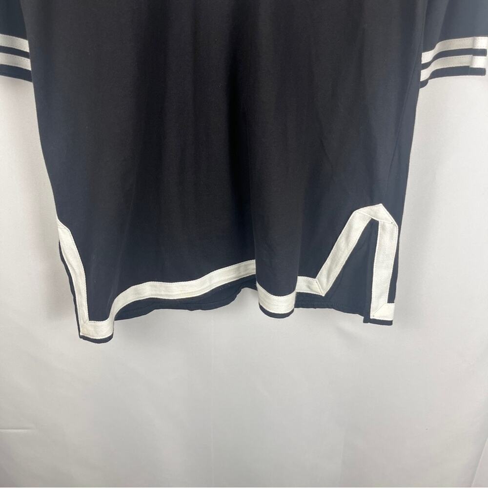 PARADISE BAY Nautical Blue White Trimmed Split Hem 3/4 Sleeve Tunic Coverup Sz M - Picture 4 of 6